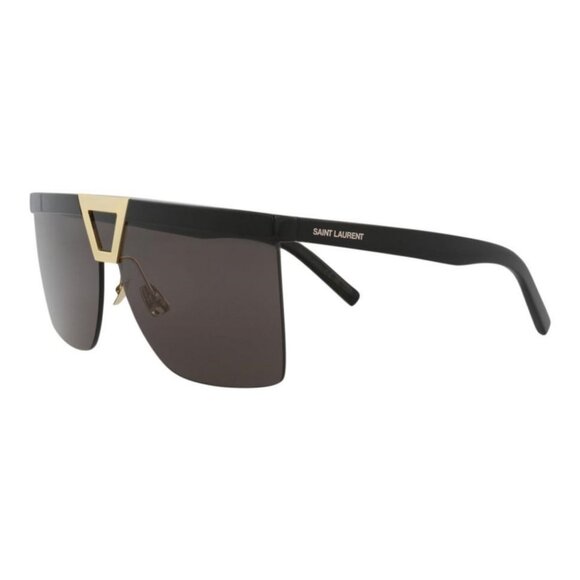 Saint Laurent Womens Shield/Wrap Black Black Black Fashion Designer Eyewear - Picture 1 of 4